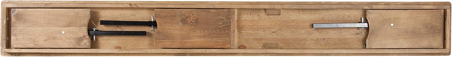 EMMA + OLIVER 8' x 12" Antique Rustic Solid Pine Folding Farm Bench with 3 Legs
