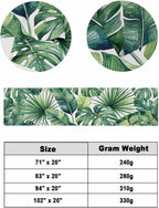 Tropical Monstera Leaves Bed Runners Country Botanical Palm Leaf Green Bed Throws for Foot of Beds, Decorative Bedrunners & Scarves Luxury Bedding End Blanket Protector Slipcover Home, 71"x20"