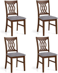 GOFLAME Wooden Dining Chairs Set of 4, Fabric Upholstered Kitchen Chairs with Padded Seat and Rubber Wood Frame, Farmhouse Armless Side Chairs for Dining Room, Living Room, Restaurant