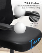 Drafting Chair Tall Office Chair with Flip-up Arms Adjustable Height Standing Desk Chair with Lumbar Support and Footrest Ring Ergonomic Executive Computer Chair Swivel Drafting Stool for Work/Drawing