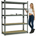 Garage Shelving Heavy Duty, 2450LBS Metal Storage Shelves 5 Tier, Adjustable Shelving Unit 36" W x 12" D x 72" H, Boltless Garage Storage Rack for Garage Basement, Pantry, Warehouse 1Pcs