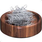 grwanpen® Magnetic Walnut Wood Paper Clip Holder,Durable Wooden Magnetic Paper Clip Dispenser Metal Pin Organizer Holder Box Large Capacity for School Office Home Paper Clip Holder for Desk