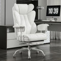 amseatec Big and Tall Office Desk Chair - Wide Ergonomic Executive with Footrest, High Back Lumbar Support Reclining Gaming Computer Chair for Heavy People (White)