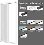 MYshade Custom Size Interior Accordion Folding Door, Aluminum Frame with Heat-Insulating Cellular Fabric, No-Drill Room Divider for Bedroom, Bathroom, Closet（White）