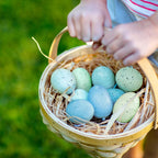 Winlyn 40 Pcs Easter Eggs Artificial Speckled Foam Eggs Pastel Green Blue Decorative Eggs 2.1" for Neutral Spring Easter Table Decor Bowl Basket Filler DIY Wreath Party Favor