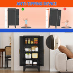 GAIOUS 47.2'' Tall Metal Garage Storage Cabinet,File Cabinet with Door and Adjustable Shelves, Outdoor Steel Tool Cabinet for Home,Office,Warehouse,Garage,Balck