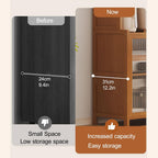 Wide Pantry Storage Cabinet, Pantry Storage Cabinet with Doors, Freestanding Kitchen Cupboard, for Kitchen, Bedroom, Dining Room, Office(163x63x31cm/64.2x24.8x12.2in)