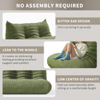 Bean Bag Chair for Adults Fireside 3 Seater Sofa Floor Lazy Couches with Ergonomic Design Corduroy Cozy Memory Foam Lounger Couch for Dorm, Apartment and Gaming Venue,Olive Green