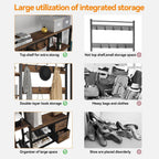 Hall Tree for Entryway 43", Bench with Shoe Storage, Large Coat Rack Shoe Bench with 5 Tier Shelves, 5 in 1 Design Front Door Shoe Rack and Wall Rack Hooks, and 2 Drawers (Rustic Brown)