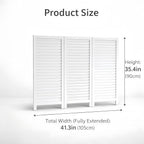 Wooden White Partition Panel Set, Modern Decorative Privacy Divider for Indoor Entryway, Bedroom, Apartment