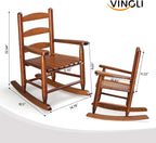 JOYMOR Outdoor Wooden Rocking Chair for Kids with High Backrest, Toddler Rocker Weather, Patio Rocker Chair Suitable for Porch, Garden, Balcony