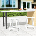 Westin Outdoors Laguna WO Home Furniture Patio Counter Stools Set of 2 PCS Outdoor Adirondack 24" in Saddle Bar Stools for Porch, Backyard, BarBQ, Party, Events (White), White