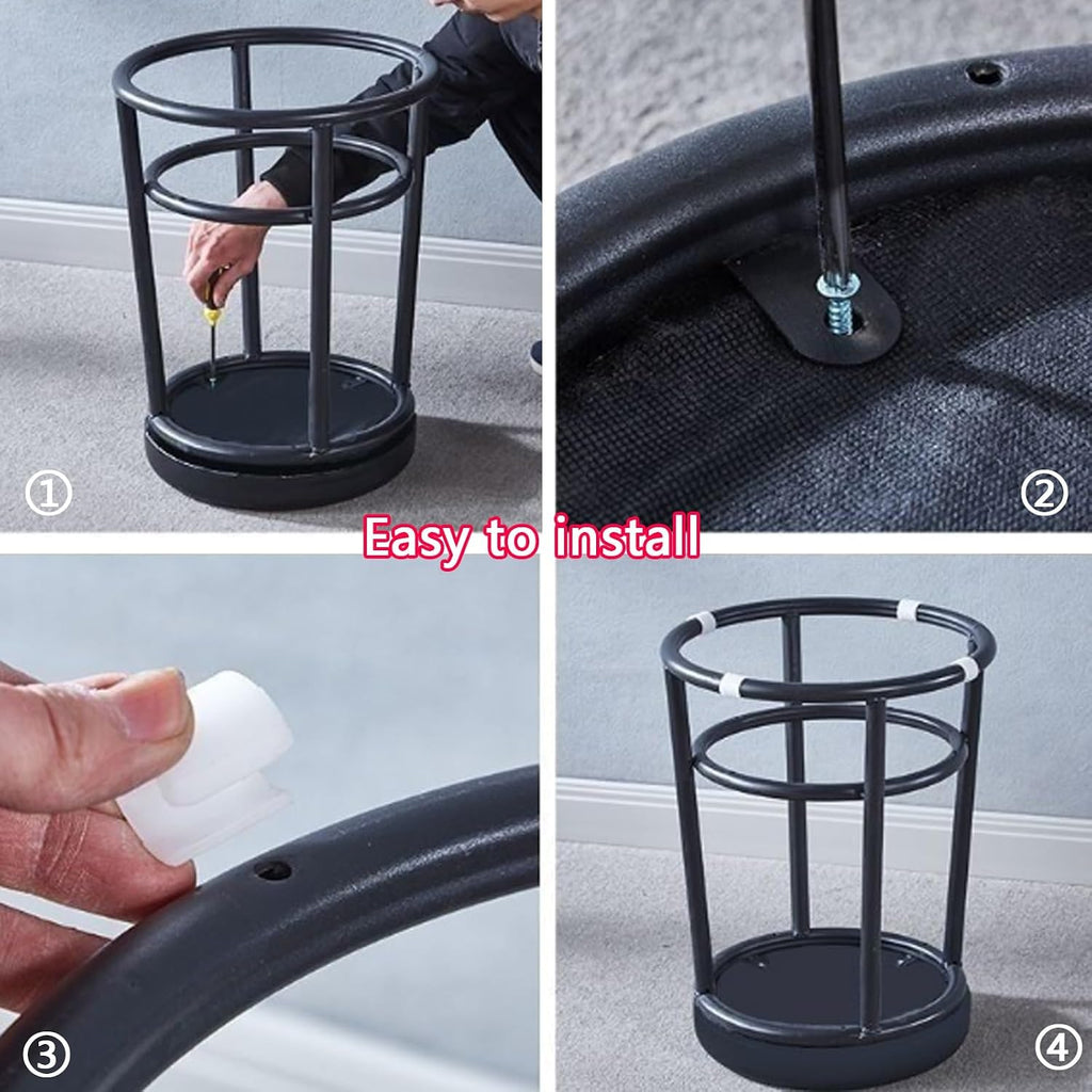 Heavy-Duty Round Stool, Commercial Stainless Steel Stool, Office Three-Ring High Chair, for Pub Coffee Home Dinning Kitchen Island(Browns,75cm/30in)
