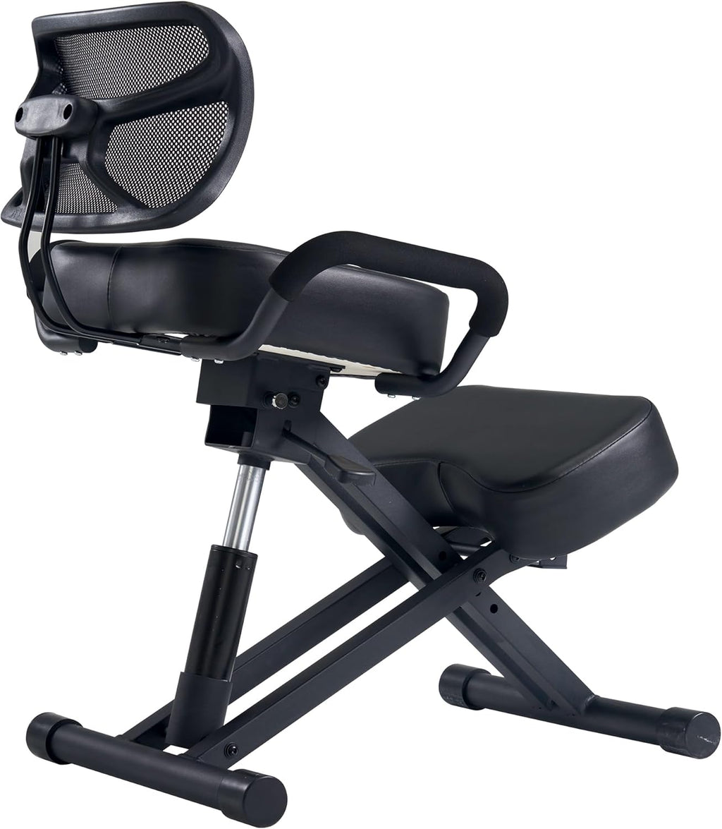 Master Massage Ergonomic Kneeling Chair with Back Support for Office -Posture Chair with Angled Seat and Backrest for Home and Office-Posture Correction Stool-Improve Your Posture