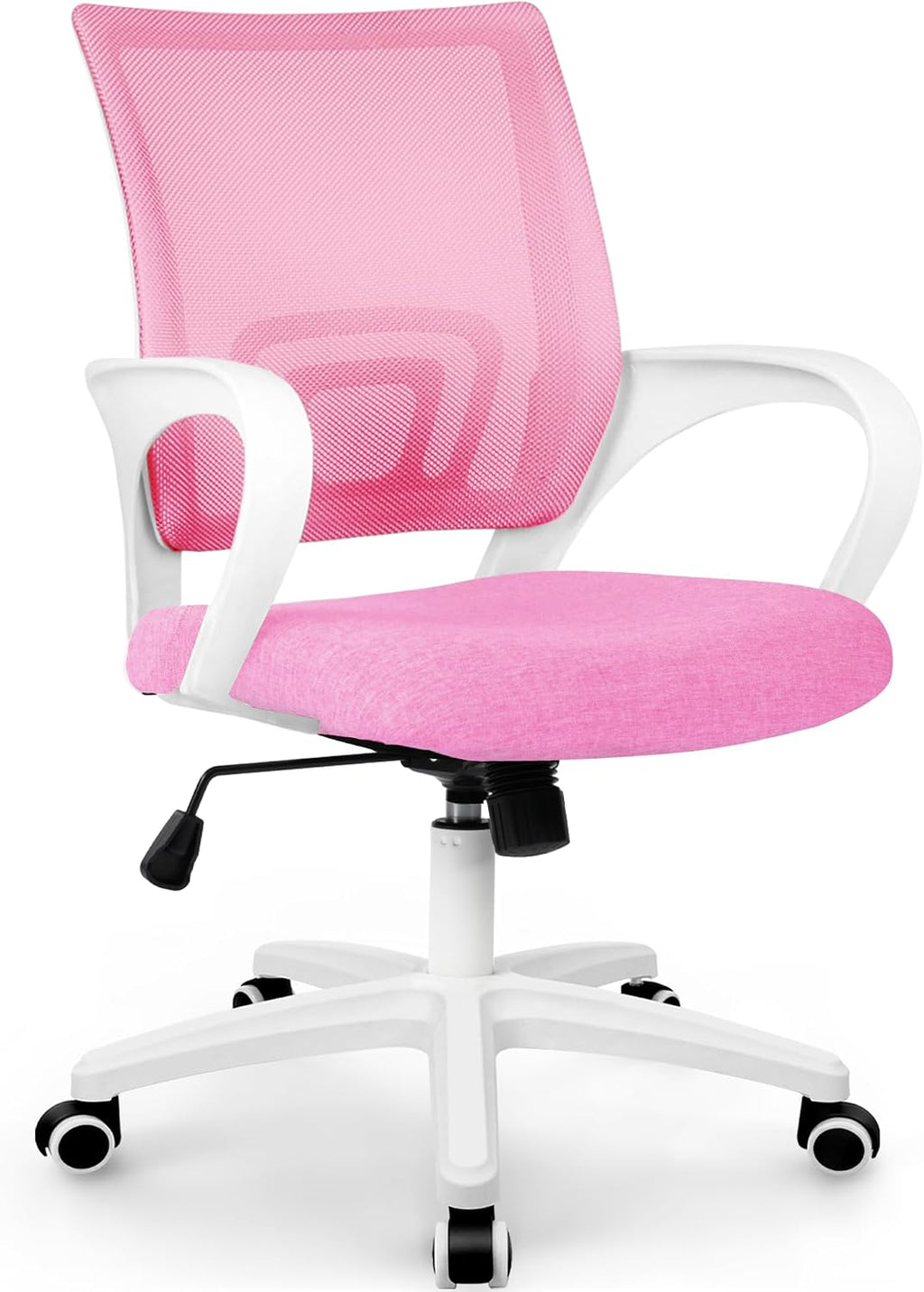 ETONEX Office Chair with Ergonomic Mid Back Cushion Lumbar Support Adjustable Swivel Rolling Computer Gaming Desk Chair Comfy Mesh Seat Wheels Home Executive Use (Pink)