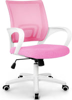 ETONEX Office Chair with Ergonomic Mid Back Cushion Lumbar Support Adjustable Swivel Rolling Computer Gaming Desk Chair Comfy Mesh Seat Wheels Home Executive Use (Pink)