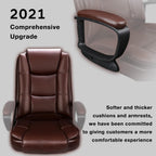 OFIKA Office Chair Computer Desk Chair Gaming - Ergonomic High Back Cushion Lumbar Support with Wheels Comfortable Black Leather Racing Seat Adjustable Swivel Rolling Home Executive (Brown)