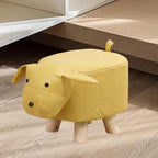 s Footstool Shoe Changing Stool Foot Rest Ottoman Stool for Nursery Living Room Playroom, Yellow Dog