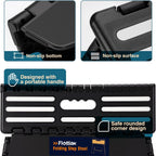 Flottian 5" Folding Step Stool for Adults and Kids 15-Inch Extra Wide Stool Holds Up to 300 lbs,Non-Slip Folding Stools with Handle,Compact Plastic Foldable Step Stool for Bathroom,Kitchen,ect Black