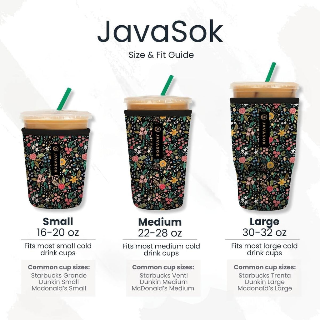 Sok It JavaSok Iced Coffee & Cold Soda Insulated Neoprene Cup Sleeve (Good Day Sunshine, Medium: 22-28oz)