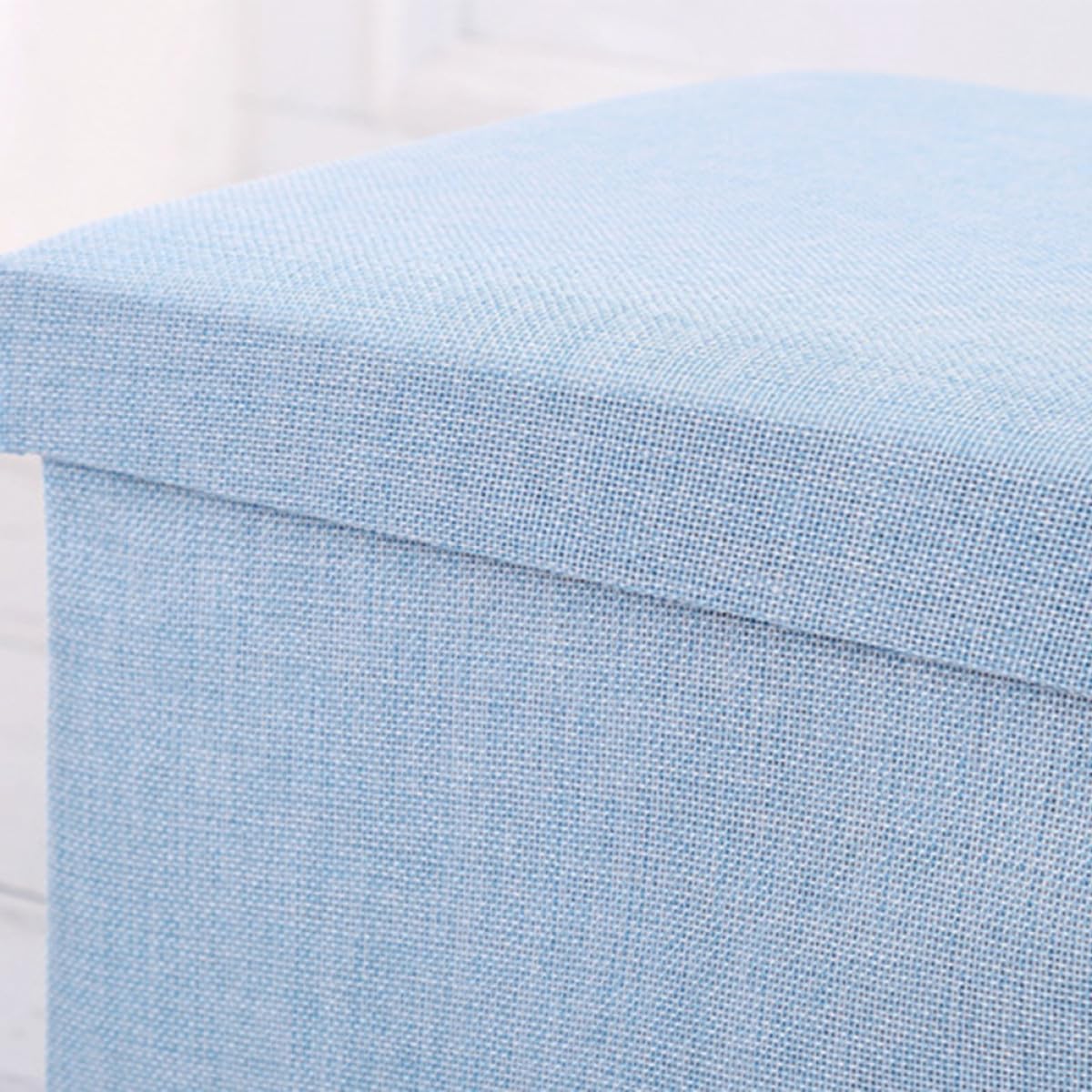 Garneck Folding Cloth Storage Stool Sky-Blue Multifunctional Footstool with High Bearing Capacity and Household Sundries Organizer for Playroom Nursery Closet Seating and Storage