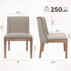 MALOL Dining Chair Set of 4, Upholstered Fabric Kitchen Side Chairs with Solid Wood Legs, Comfortable Seating for Kitchen, Dining Room & Restaurant, Camel