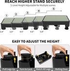 5-Level Adjustable Step Stool, Noctilucent Bedside Step, 700 LBS Capacity Safety Step Platform, Indoor Foot Stool for Seniors and Kids, Wide Step Stools Elderly Assistance at Night