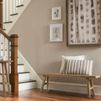 Wnutrees 55" Farmhouse Wood Bench, Rustic Solid Wood Dining Room & Entryway Bench Seat for Indoors, Easy Assembly, Natural