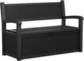EFU Outdoor Storage Bench, Outdoor Bench with Storage, 80 Gallon Heavy-Duty&Waterproof Lockable Storage Bench Outdoor for Patio, Garden, Porch (Black)