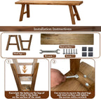 Reclaimed Elm Rustic Entry Way Benches Seat-Farmhouse Indoor Solid Wooden Noodle Bench,Maximum Load 880IB,Handcraft for Entryway Bedroom/Living Room/Dining Room