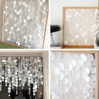 60 PCS Capiz Shells Round Natural Shells, 2 Inch White Round Capiz Shells with 2 Holes for Wind Chimes Curtain Shell Garland DIY Craft Wedding Home Decor