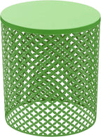 Xuthusman 2 Pack Outdoor Side Table,Metal Frame Accent Table Modern End Table Set Nesting Side Tables for Patio Balcony Garden Living Room Bedroom Indoor Outdoor Use（Green）