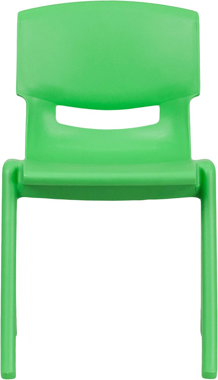 Flash Furniture 6 Pk. Green Plastic Stackable School Chair with 13.25'' Seat Height
