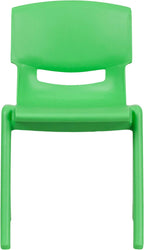 Flash Furniture 6 Pk. Green Plastic Stackable School Chair with 13.25'' Seat Height