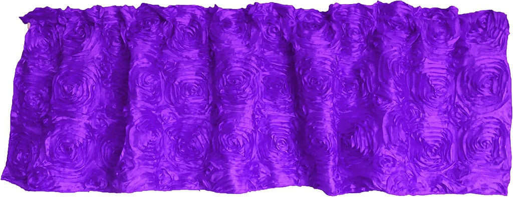 Zen Creative Designs 3D Rosette Window Valance Home Décor Bedroom Nursery Kitchen Window (58" Wide x 20" Long, Purple)