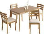 SIMTONAL Farmhouse Dining Table Set for 4, Wooden Dining Roon Table and Solid Wood Chairs, 5-Piece Modern Dining Set Home, Kitchen, Dining Room, 4 Upholstered Chairs, Rubberwood Legs