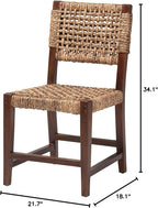Bali & pari Alise Seagrass and Mahogany Wood Chair, Dining Height, Earthy Brown