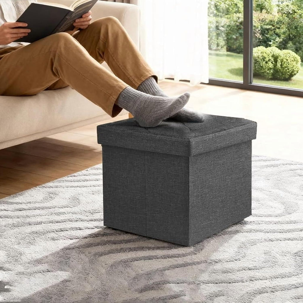 Storage Footstool, 15x15x15 inches, can Support up to 350 pounds. | Large capacity, sturdy, easy to maintain, and space-saving.