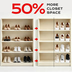 20pcs, Shoe Slots Organizer, Shoe Stacker, Shoe Organizers, Shoe Stackers, White, Double-Layer Wardrobe Stand, Adjustable in Four Layers, Organizer, Organizer, Organizer, Storage