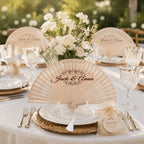 Custom Fans for Wedding Guests,Personalized Wooden Folding Hand Fans in Bulk with Organza Bags & Tassels,Wedding Favors,Baby Shower & Party Favors (30PCS)