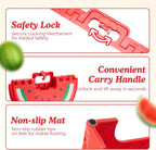 ACSTEP 9 Inch Folding Step Stool for Kids, Sturdy Collapsible Step Stool Foldable Up to 300 lbs for Toddlers, Non Slip Foot Stools with Handle for Kitchen, Bathroom, Bedroom, Outdoor, Watermelon Red