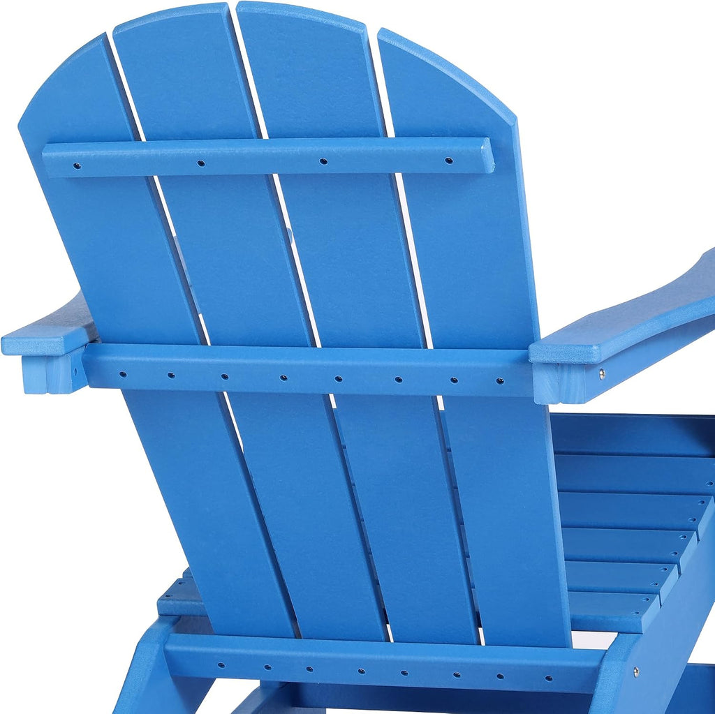 HDPE Laguna Outdoor Rocking Poly Adirondack Chair (Set of 2), Pacific Blue