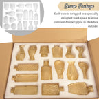 36Pcs Bud Vases Set Small Vintage Glass Bottles Bud Vases in Bulk Multiple Shape Cute Glass Vases for Rustic Wedding Centerpieces Table Decorations and Home Decor (Champagne)