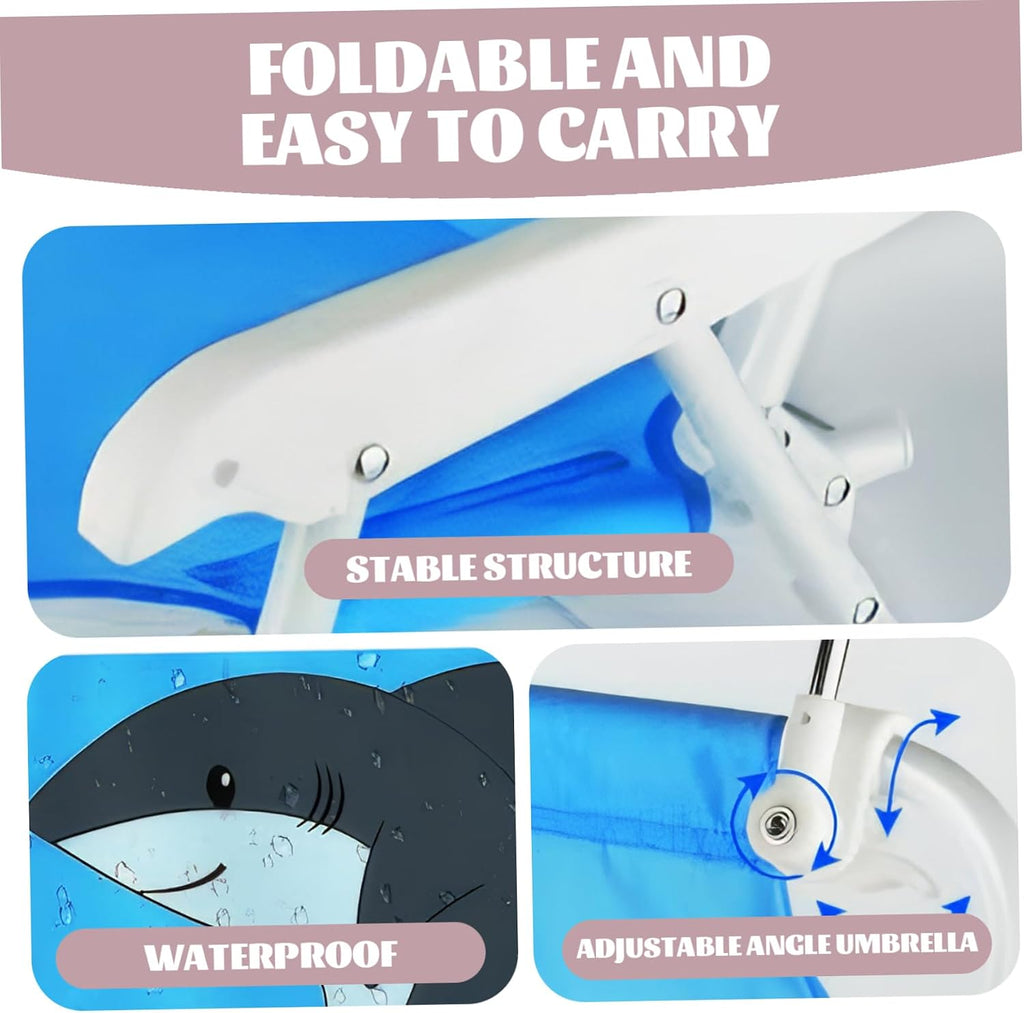Chair with Umbrella|Kids Beach Chair with Umbrella, Foldable & Detachable Portable Oxford Cloth Cute Kids Beach with Canopy for Outdoor Summer, Cactus