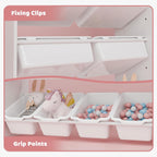 Xilingol Kids Toy Storage Organizer, 4-Tier Toy Organizers W/8 Removable Storage Bins, Kid Bookshelf and Toy Storage for Study Room, Bedroom, Kids Room, Classroom, Nursery