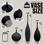 Black Ceramic Vases Set of 3, Modern Boho Vases for Centerpiece Decor, Matte Minimalist Decorative Vases for Home Decor, Living Room, Bookshelf, and Entryway Table Decor