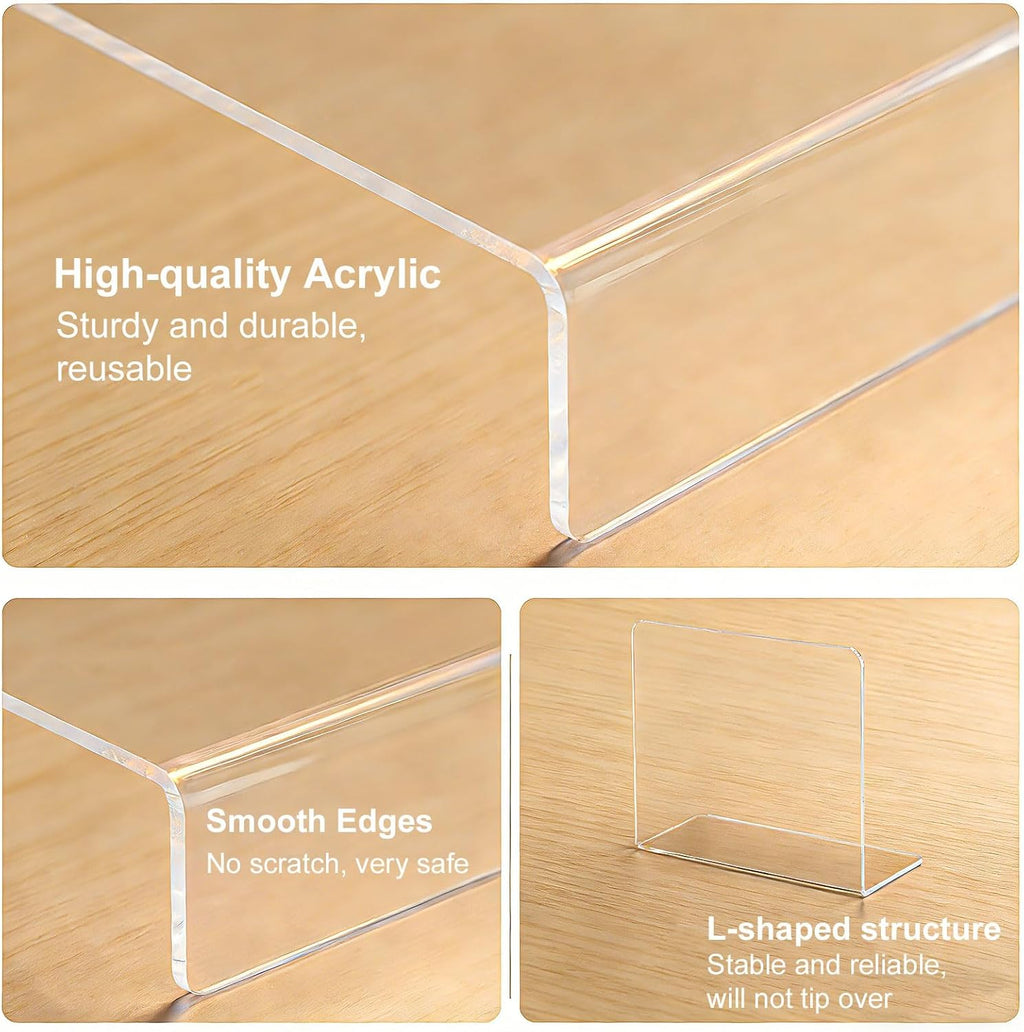 SortNStore Shelf Dividers for Closet Organization: 12" Tall x 12" Deep, Taller Adhesive Separators Features Acrylic Material and Provides Storage for Clothes and Purses in Bedroom Cabinets(8-Pack)