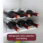 Wine Rack for Countertop, Fridge, Inside Cabinet, 3 Tier Plastic Tabletop Wine Bottle Holder, Water Bottle Organizer for Refrigerator, Pantry, Hold 9 Bottles