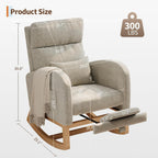 GarveeHome Rocking Chair, Modern Nursery Glider Chair with Side Pockets and Pillow, Rocker Chair for Living Room Bedroom Nursing Room, Grey