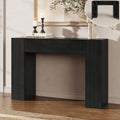 43" Fluted Mid Century Modern Narrow Console Table with Storage, Farmhouse Skinny Entryway Table, Small Entry Table & Storage Cabinet, Sofa Table Behind Couch for Living Room, Hallway, Entrance, Black